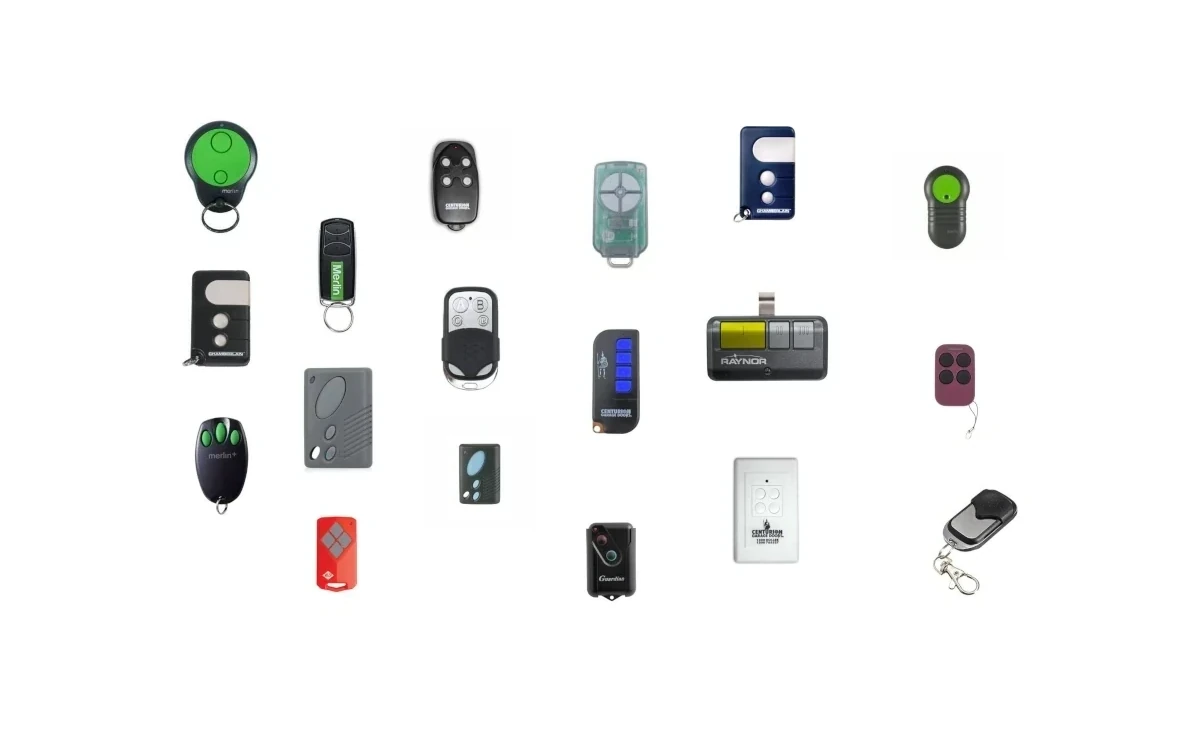 Wide selection of garage door and gate remotes.
